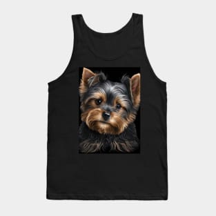 Super Cute Yorkshire Terrier Puppy Portrait Tank Top